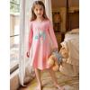 Arshiner Girls Nightgowns Long Sleeve Print Pajamas Nightdress for Kids Soft Sleep Wear Nighties(Watermelon Red/Potted Cat)
