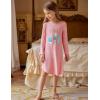 Arshiner Girls Nightgowns Long Sleeve Print Pajamas Nightdress for Kids Soft Sleep Wear Nighties(Watermelon Red/Potted Cat)