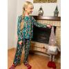 Arshiner Pajamas Set for Girls Long Sleeve & Pants Pjs Soft Cute Print Lounge Sets(Christmas Green)