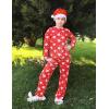 Arshiner Pajamas Set for Girls Long Sleeve & Pants Pjs Soft Cute Print Lounge Sets(Christmas Red)
