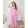 Arshiner Pajamas Set for Girls Long Sleeve & Pants Pjs Soft Cute Print Lounge Sets(Flower Dog)