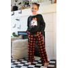 Arshiner Pajamas Set for Girls Long Sleeve & Pants Pjs Soft Cute Print Lounge Sets(Halloween Plaid)