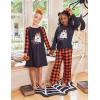 Arshiner Pajamas Set for Girls Long Sleeve & Pants Pjs Soft Cute Print Lounge Sets(Halloween Plaid)