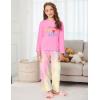 Arshiner Pajamas Set for Girls Long Sleeve & Pants Pjs Soft Cute Print Lounge Sets(Ice Cream Pink)