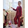 Arshiner Pajamas Set for Girls Long Sleeve & Pants Pjs Soft Cute Print Lounge Sets(Red Plaid)