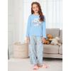 Arshiner Pajamas Set for Girls Long Sleeve & Pants Pjs Soft Cute Print Lounge Sets(Teddy Blue)