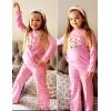 Arshiner Pajamas Set for Girls Long Sleeve & Pants Pjs Soft Cute Print Lounge Sets(Teddy Pink)