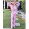Arshiner Pajamas Set for Girls Long Sleeve & Pants Pjs Soft Cute Print Lounge Sets(Tie Dye Stars)