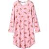 Arshiner Girls Nightgowns Long Sleeve Print Pajamas Nightdress for Kids Soft Sleep Wear Nighties(Pink Christmas)