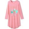 Arshiner Girls Nightgowns Long Sleeve Print Pajamas Nightdress for Kids Soft Sleep Wear Nighties(Watermelon Red/Potted Cat)