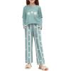 Arshiner Pajamas Set for Girls Long Sleeve & Pants Pjs Soft Cute Print Lounge Sets(Daisy Green)