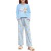 Arshiner Pajamas Set for Girls Long Sleeve & Pants Pjs Soft Cute Print Lounge Sets(Teddy Blue)