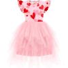 Arshiner Toddler Tutu Dress Little Girls Irregular Tulle Princess Birthday Party Formal Dresses(Pink Red Heart)