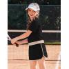 Arshiner Girls 2 Piece Outfits Summer Clothes Short Sleeve Drop Shoulder Shirt and Skirt with Built-in Shorts Athletic Sets(Black)