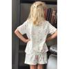 Arshiner Girls Pajamas Sets Short Sleeve Kids Pjs Button Down Sleepwear for 4-13Y(Flower Print)