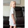 Arshiner Girls Pajamas Sets Short Sleeve Kids Pjs Button Down Sleepwear for 4-13Y(Flower Print)