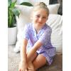 Arshiner Girls Pajamas Sets Short Sleeve Kids Pjs Button Down Sleepwear for 4-13Y(Purple Flower)