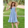 Arshiner Girls Summer Dress Tween Spaghetti Strap Smocked Casual Beach Sundress with Pockets 6-14Y(Blue)