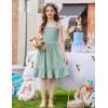 Arshiner Girls Summer Dress Tween Spaghetti Strap Smocked Casual Beach Sundress with Pockets 6-14Y(Green)