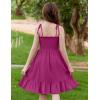 Arshiner Girls Summer Dress Tween Spaghetti Strap Smocked Casual Beach Sundress with Pockets 6-14Y(Hot Pink)