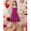Arshiner Girls Summer Dress Tween Spaghetti Strap Smocked Casual Beach Sundress with Pockets 6-14Y(Hot Pink)