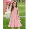 Arshiner Girls Summer Dress Tween Spaghetti Strap Smocked Casual Beach Sundress with Pockets 6-14Y(Light Pink)