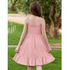 Arshiner Girls Summer Dress Tween Spaghetti Strap Smocked Casual Beach Sundress with Pockets 6-14Y(Light Pink)