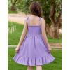 Arshiner Girls Summer Dress Tween Spaghetti Strap Smocked Casual Beach Sundress with Pockets 6-14Y(Lilac)