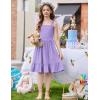 Arshiner Girls Summer Dress Tween Spaghetti Strap Smocked Casual Beach Sundress with Pockets 6-14Y(Lilac)