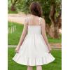 Arshiner Girls Summer Dress Tween Spaghetti Strap Smocked Casual Beach Sundress with Pockets 6-14Y(White)