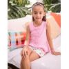 Arshiner Girls Clothes Summer 2 Piece Outfits Sleeveless Butterfly Knot Ruffle Hem Tops and Shorts Kids Short Sets 2-10 Years(Pink&floral)