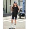 Arshiner Girls T Shirts Oversized Short Sleeve Kids Summer Tops Soft Casual Crewneck Basic Tees(Black)