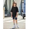 Arshiner Girls T Shirts Oversized Short Sleeve Kids Summer Tops Soft Casual Crewneck Basic Tees(Black)