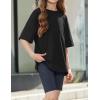 Arshiner Girls T Shirts Oversized Short Sleeve Kids Summer Tops Soft Casual Crewneck Basic Tees(Black)
