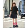 Arshiner Girls T Shirts Oversized Short Sleeve Kids Summer Tops Soft Casual Crewneck Basic Tees(Black)
