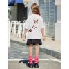 Arshiner Girls T Shirts Oversized Short Sleeve Kids Summer Tops Soft Casual Crewneck Basic Tees(Butterfly Print)