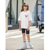 Arshiner Girls T Shirts Oversized Short Sleeve Kids Summer Tops Soft Casual Crewneck Basic Tees(Butterfly Print)