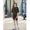 Arshiner Girls T Shirts Oversized Short Sleeve Kids Summer Tops Soft Casual Crewneck Basic Tees(Camo)
