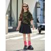 Arshiner Girls T Shirts Oversized Short Sleeve Kids Summer Tops Soft Casual Crewneck Basic Tees(Camo)