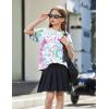 Arshiner Girls T Shirts Oversized Short Sleeve Kids Summer Tops Soft Casual Crewneck Basic Tees(Colorful Tie Dye)