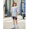 Arshiner Girls T Shirts Oversized Short Sleeve Kids Summer Tops Soft Casual Crewneck Basic Tees(Colorful Tie Dye)