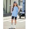 Arshiner Girls T Shirts Oversized Short Sleeve Kids Summer Tops Soft Casual Crewneck Basic Tees(Light Blue)