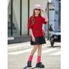 Arshiner Girls T Shirts Oversized Short Sleeve Kids Summer Tops Soft Casual Crewneck Basic Tees(Red)