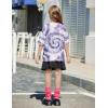 Arshiner Girls T Shirts Oversized Short Sleeve Kids Summer Tops Soft Casual Crewneck Basic Tees(Tie Dye Purple)