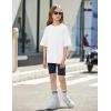 Arshiner Girls T Shirts Oversized Short Sleeve Kids Summer Tops Soft Casual Crewneck Basic Tees(White)