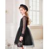 Arshiner Girl Tulle Dress Puff Long Sleeve Teen Girls Party Casual Dresses 5-12Y(Black)