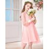 Arshiner Girl Tulle Dress Puff Long Sleeve Teen Girls Party Casual Dresses 5-12Y(Light Pink)