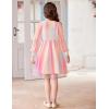 Arshiner Girl Tulle Dress Puff Long Sleeve Teen Girls Party Casual Dresses 5-12Y(Rainbow)