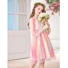 Arshiner Girl Tulle Dress Puff Long Sleeve Teen Girls Party Casual Dresses 5-12Y(Rainbow)