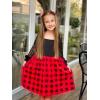 Arshiner Girl Tulle Dress Puff Long Sleeve Teen Girls Party Casual Dresses 5-12Y(Red Plaid)